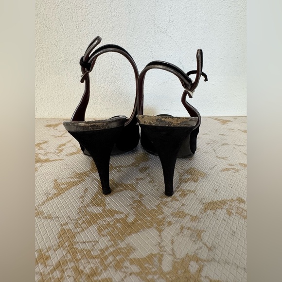 🔥🔥FINAL CLEARENCE🔥🔥 PRADA Vimtage Black Suede Leather Slingback Heel Pumps 4” - Picture 5 of 8